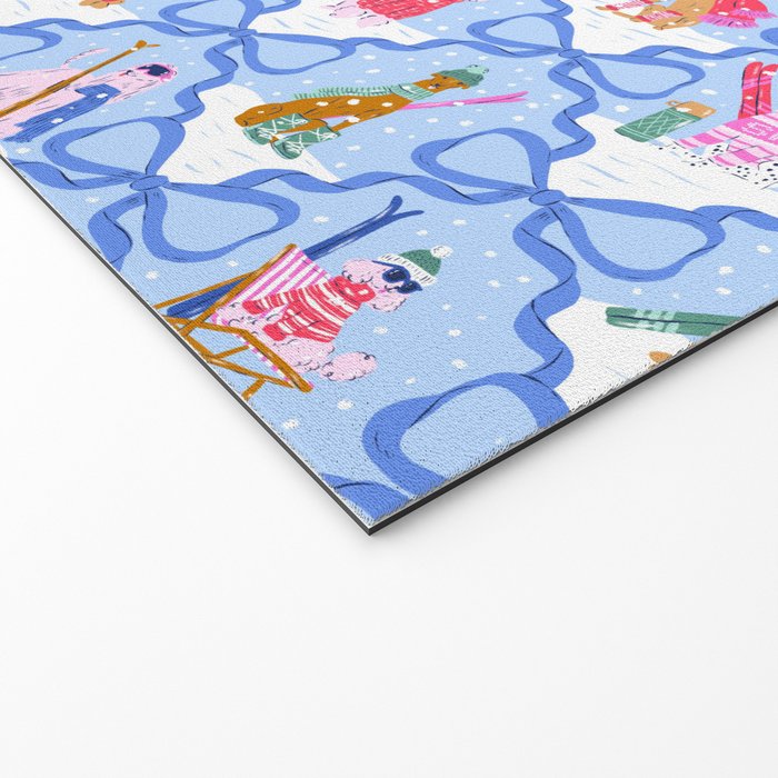 Apres Ski Dogs with Bows Welcome Mat Gallery Image 2