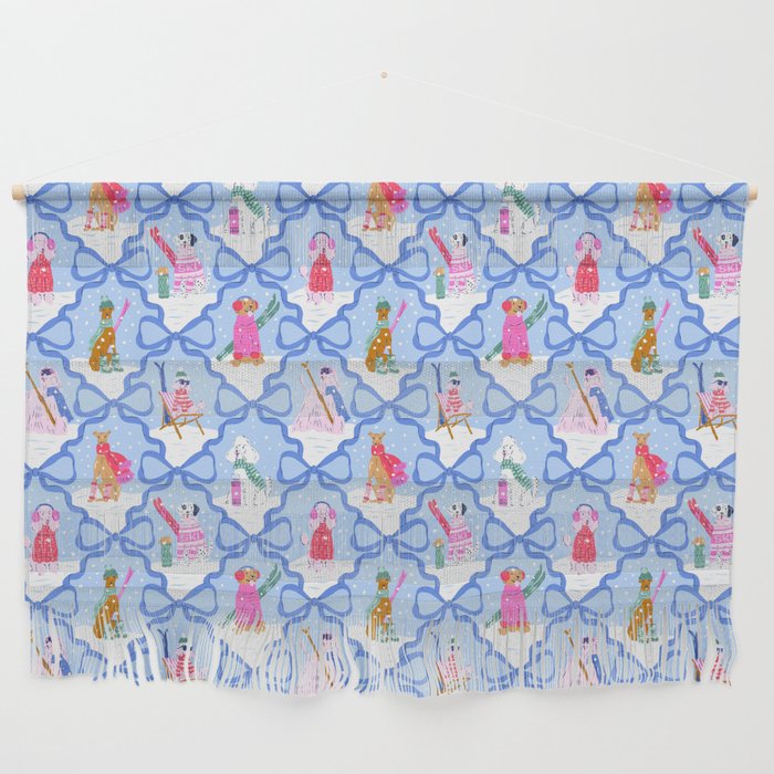 Apres Ski Dogs with Bows Wall Hanging Gallery Image 1