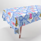 Apres Ski Dogs with Bows Tablecloth Gallery Image 1