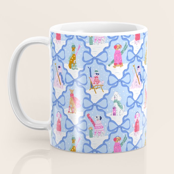 Apres Ski Dogs with Bows Coffee Mug Gallery Image 3