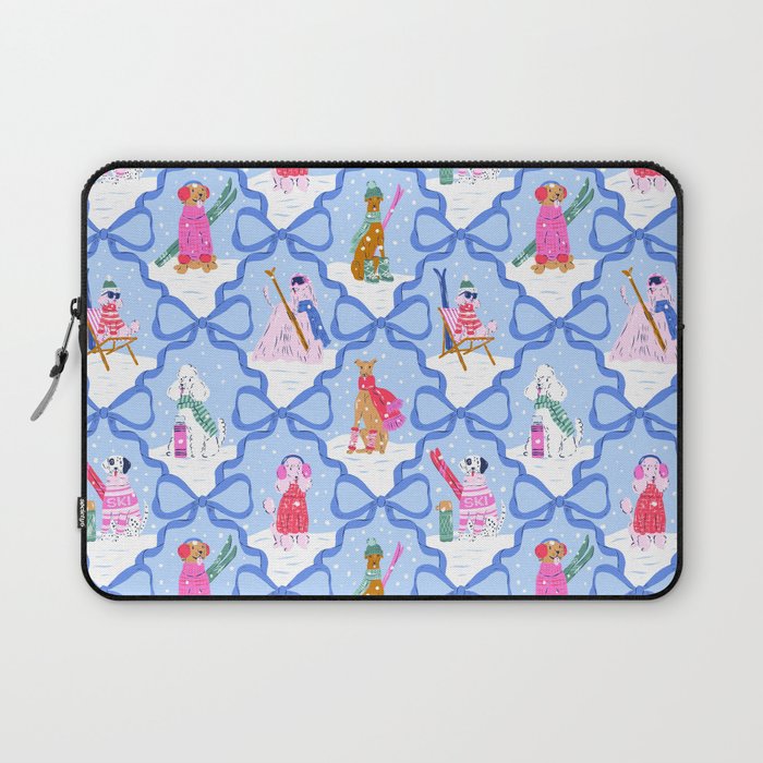 Apres Ski Dogs with Bows Laptop Sleeve Gallery Image 1