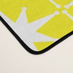 Mid Century Modern Atomic Age Starburst Pattern Yellow and White Desk Mat Gallery Image 4