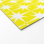 Mid Century Modern Atomic Age Starburst Pattern Yellow and White Welcome Mat Gallery Image 2