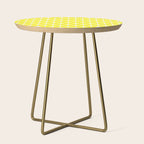 Mid Century Modern Atomic Age Starburst Pattern Yellow and White Side Table Gallery Image 1