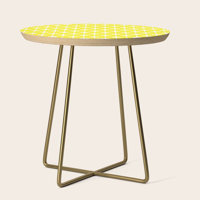 Mid Century Modern Atomic Age Starburst Pattern Yellow and White Side Table Gallery Image 1