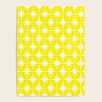 Mid Century Modern Atomic Age Starburst Pattern Yellow and White Poster Gallery Image 4