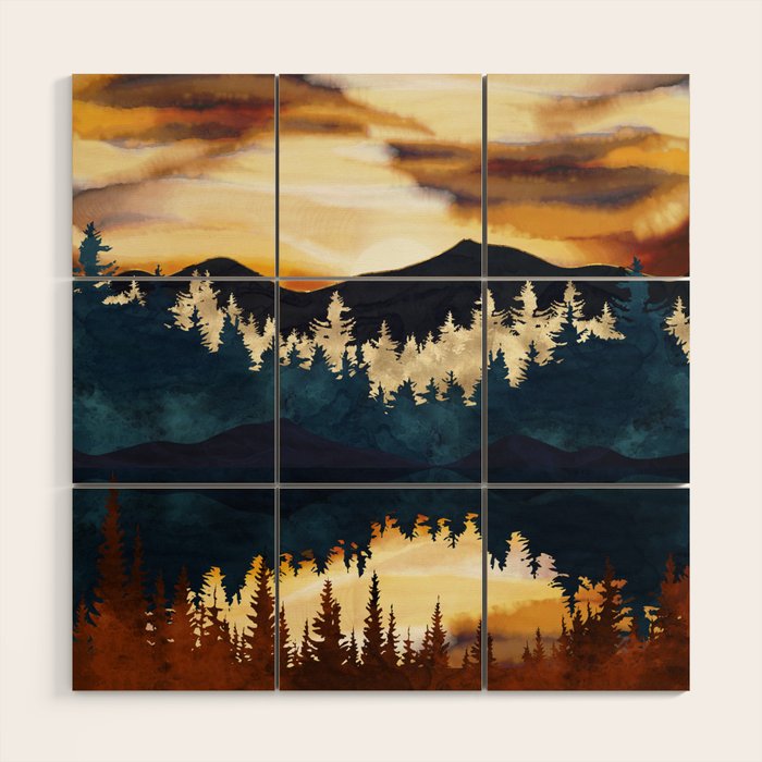 Fall Sunset Wood Wall Art Gallery Image 1