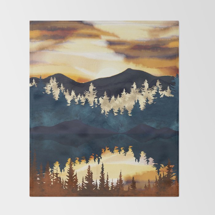Fall Sunset Throw Blanket Gallery Image 2