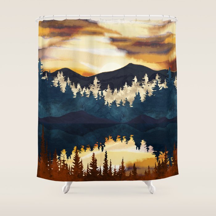 Fall Sunset Shower Curtain Gallery Image 1