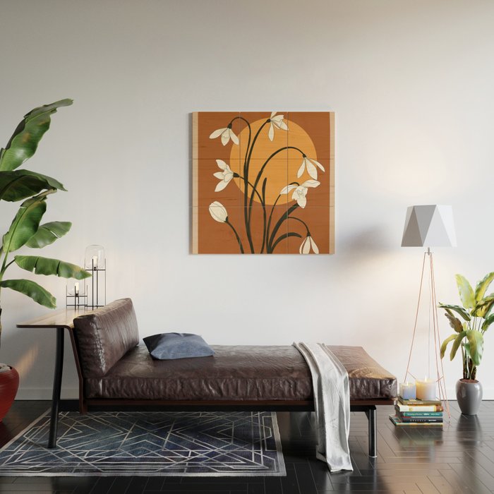 Beautiful Snowdrop Flowers 2 Wood Wall Art Gallery Image 2