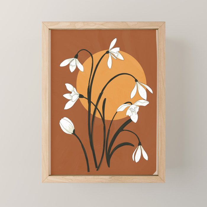 Beautiful Snowdrop Flowers 2 Mini Art Print Gallery Image 1