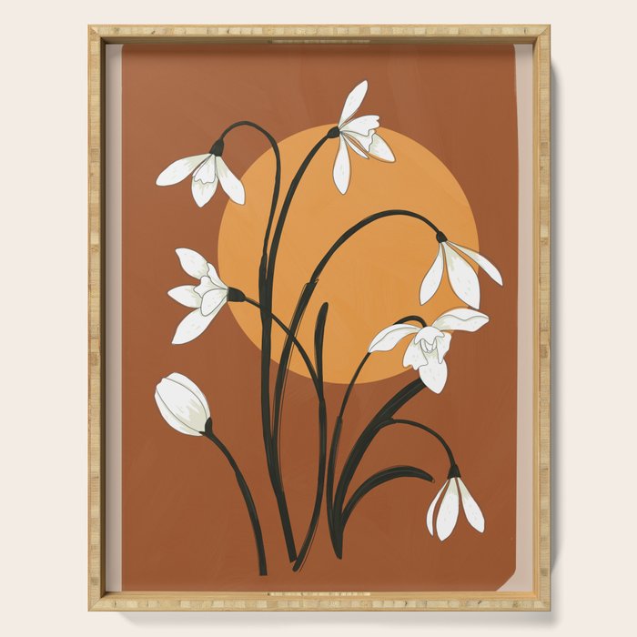 Beautiful Snowdrop Flowers 2 Serving Tray Gallery Image 1