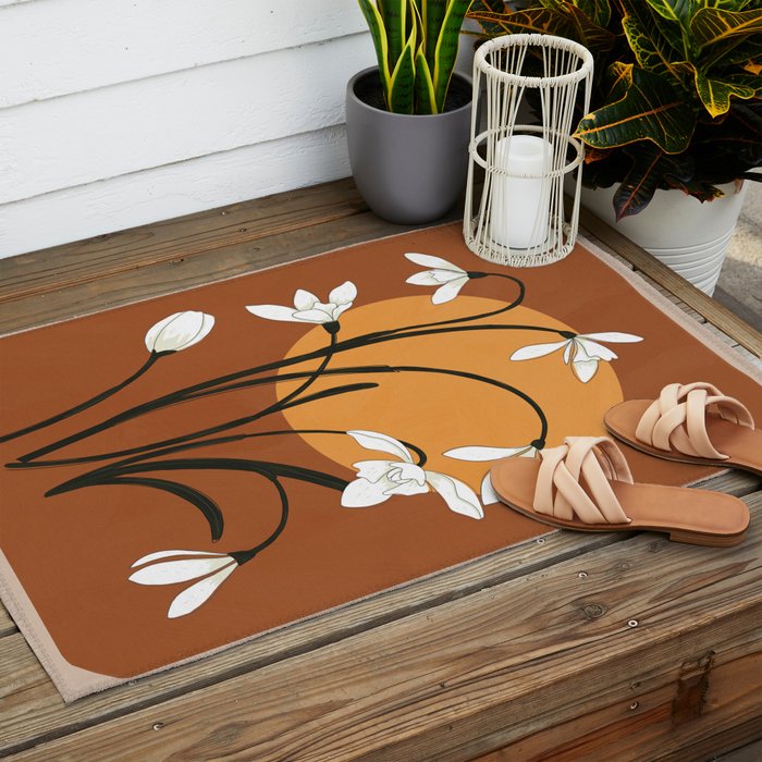 Beautiful Snowdrop Flowers 2 Outdoor Rug Gallery Image 2
