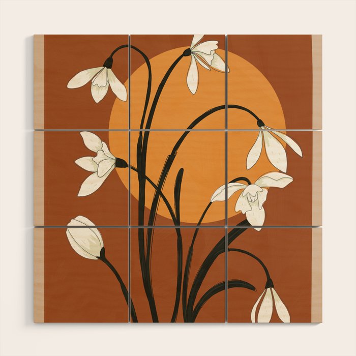 Beautiful Snowdrop Flowers 2 Wood Wall Art Gallery Image 1