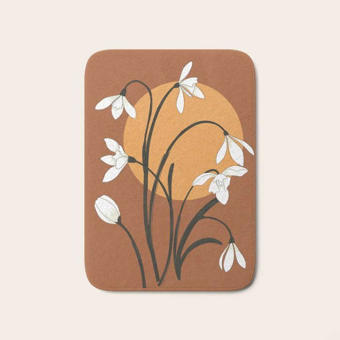 Beautiful Snowdrop Flowers 2 Bath Mat Gallery Image 1