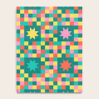 Colorful Quilt Plaid geometric pattern teal and pink Notebook Gallery Image 4