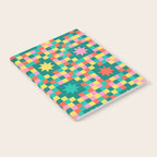 Colorful Quilt Plaid geometric pattern teal and pink Notebook Gallery Image 2