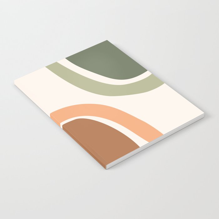 Abstract Shapes 55 in Sage Green and Terracotta (Rainbow Abstraction) Notebook Gallery Image 1