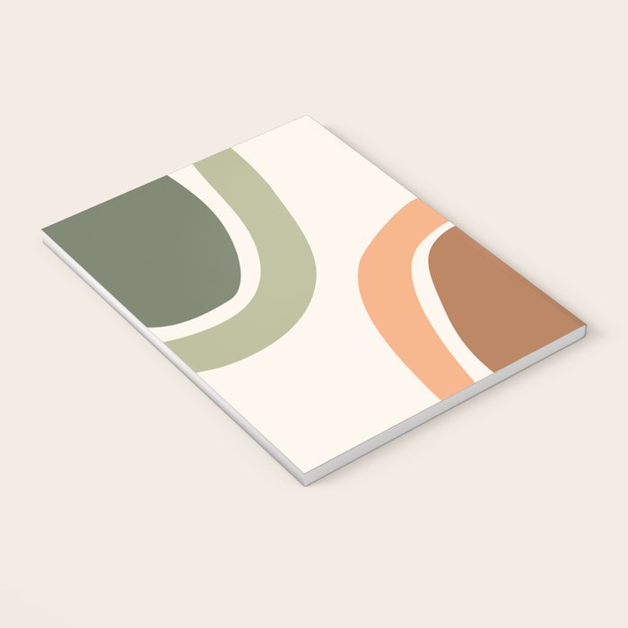 Abstract Shapes 55 in Sage Green and Terracotta (Rainbow Abstraction) Notebook Gallery Image 3