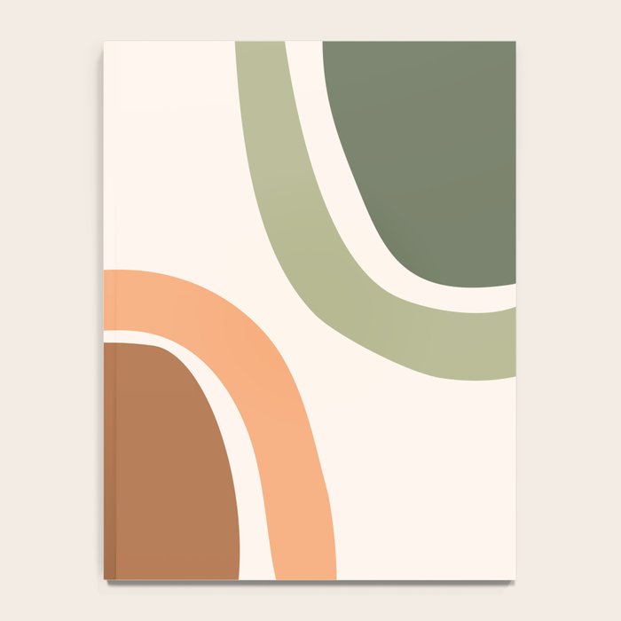 Abstract Shapes 55 in Sage Green and Terracotta (Rainbow Abstraction) Notebook Gallery Image 4