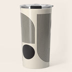 Abstraction_BLACK_LINE_DOT_POP_ART_Minimalism_004D Travel Mug Gallery Image 1
