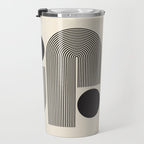 Abstraction_BLACK_LINE_DOT_POP_ART_Minimalism_004D Travel Mug Gallery Image 3