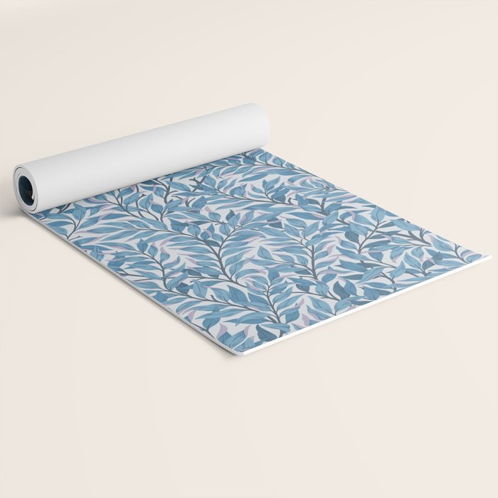Romantic Botanica - Foliage in Light Blue Yoga Mat Gallery Image 2