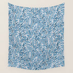 Romantic Botanica - Foliage in Light Blue Wall Tapestry Gallery Image 4