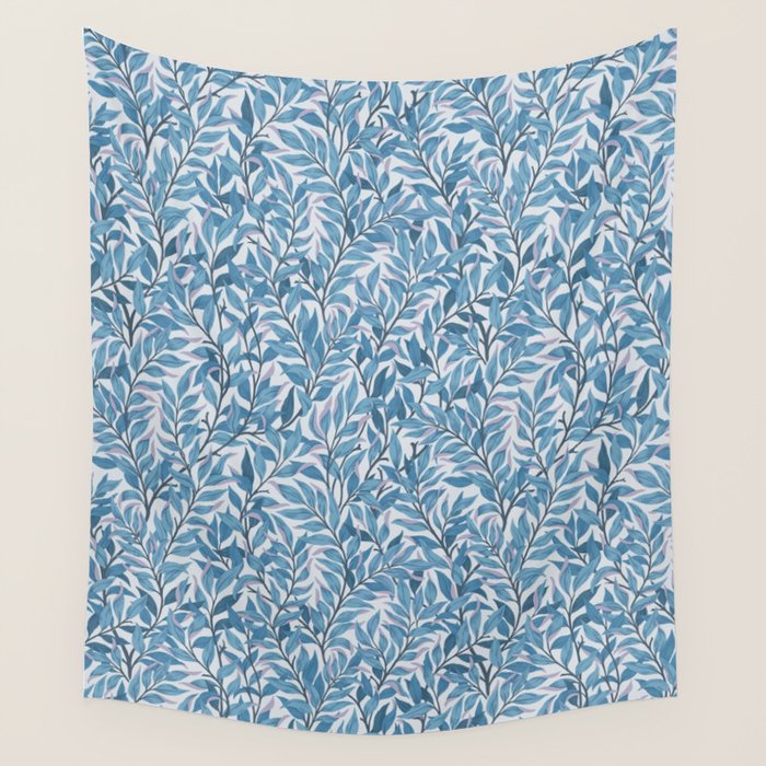 Romantic Botanica - Foliage in Light Blue Wall Tapestry Gallery Image 4