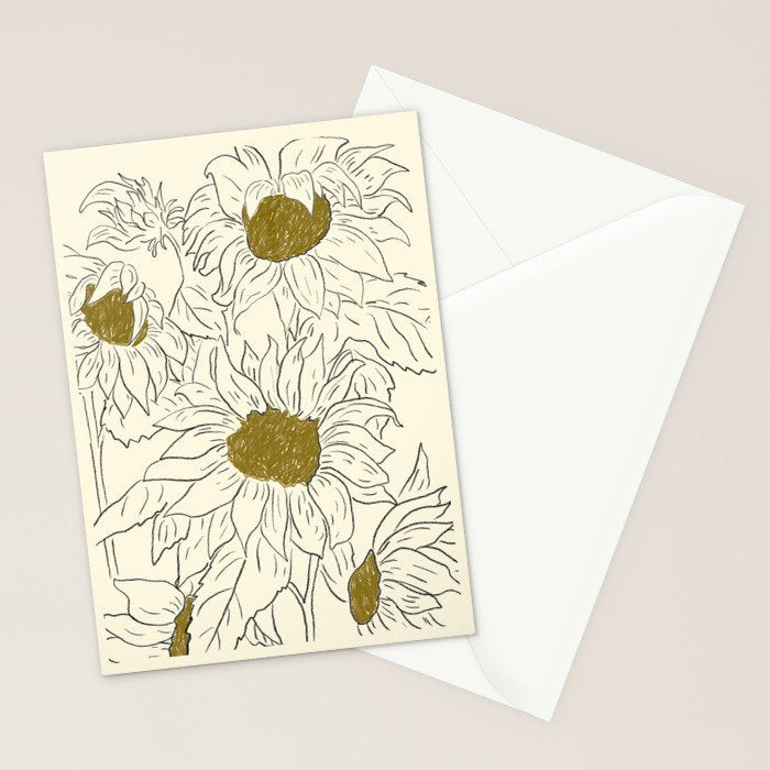 Minimalist Sunflowers 2 Stationery Card Gallery Image 2