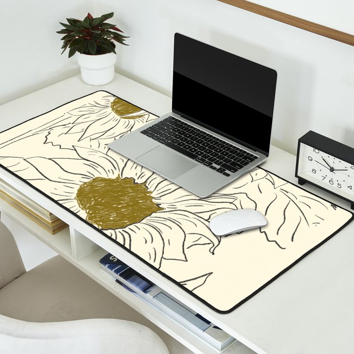Minimalist Sunflowers 2 Desk Mat Gallery Image 2