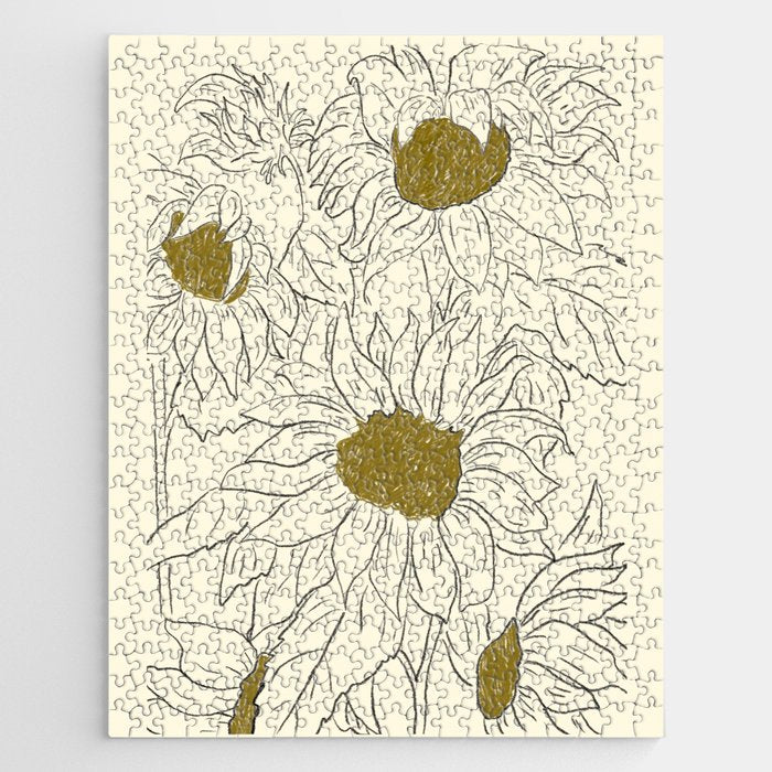 Minimalist Sunflowers 2 Jigsaw Puzzle Gallery Image 1