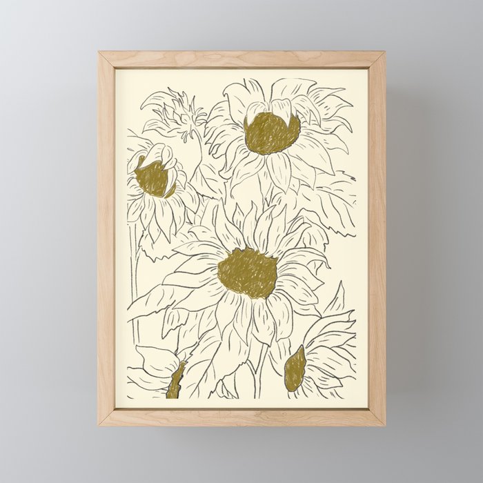 Minimalist Sunflowers 2 Mini Art Print Gallery Image 1