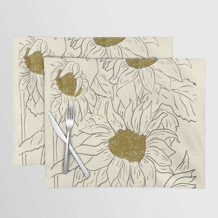 Minimalist Sunflowers 2 Placemat Gallery Image 1
