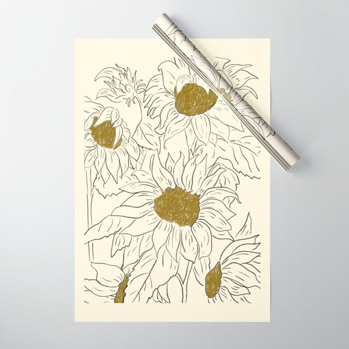 Minimalist Sunflowers 2 Wrapping Paper Gallery Image 1