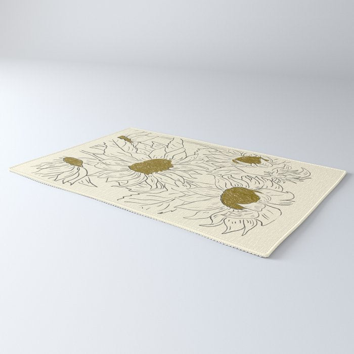 Minimalist Sunflowers 2 Rug Gallery Image 3