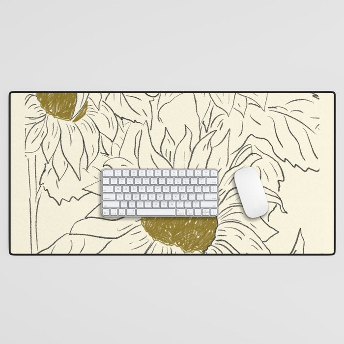 Minimalist Sunflowers 2 Desk Mat Gallery Image 1