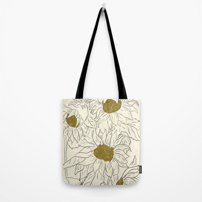 Minimalist Sunflowers 2 Tote Bag Gallery Image 2