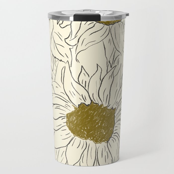 Minimalist Sunflowers 2 Travel Mug Gallery Image 1