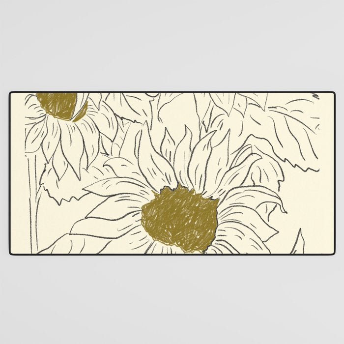 Minimalist Sunflowers 2 Desk Mat Gallery Image 3