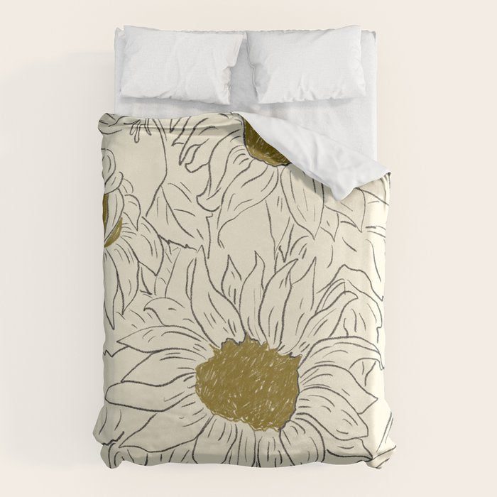 Minimalist Sunflowers 2 Duvet Cover Gallery Image 1