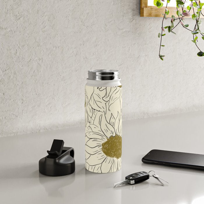 Minimalist Sunflowers 2 Water Bottle Gallery Image 4