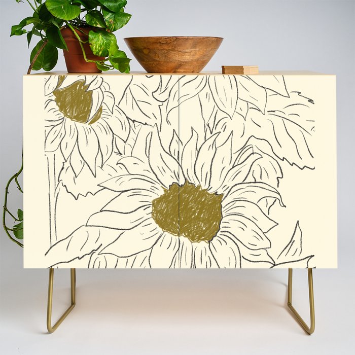 Minimalist Sunflowers 2 Credenza Gallery Image 1