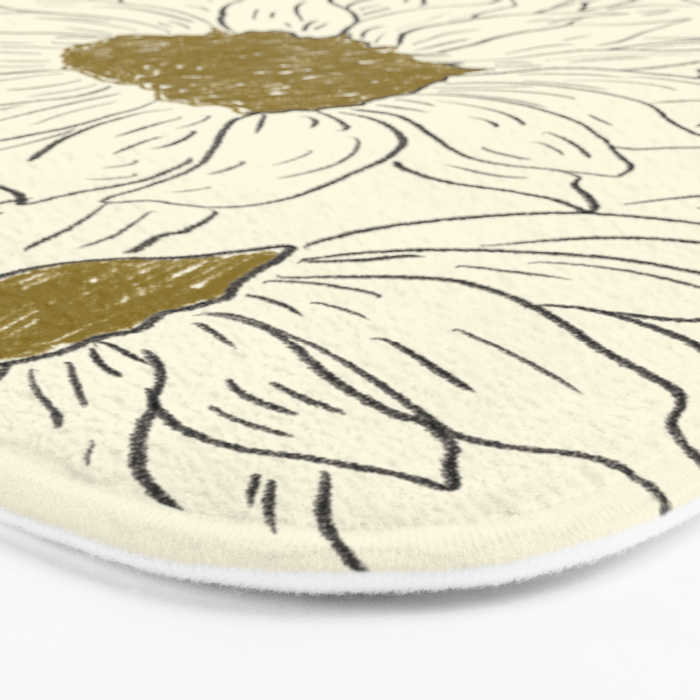 Minimalist Sunflowers 2 Bath Mat Gallery Image 3