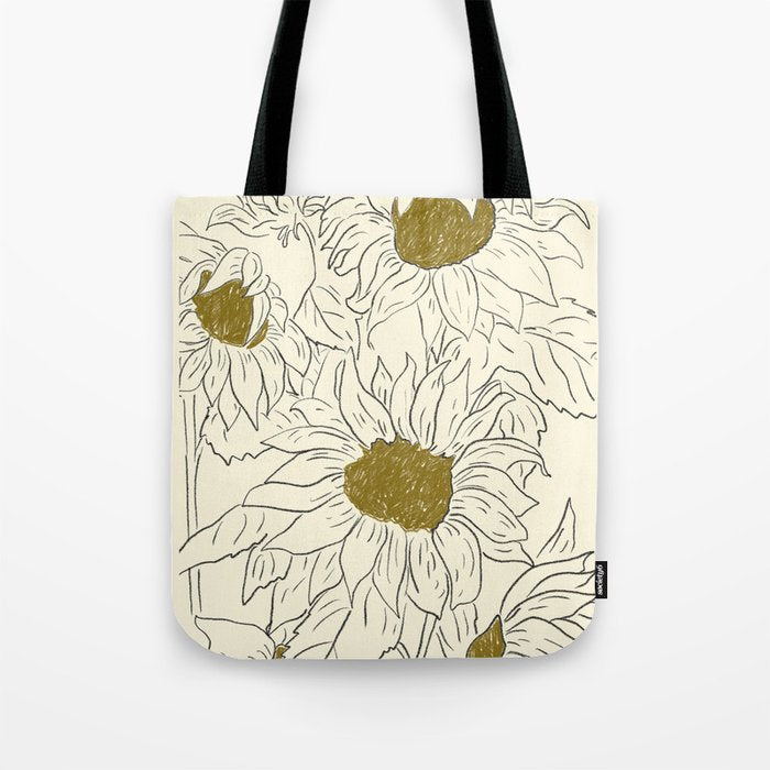 Minimalist Sunflowers 2 Tote Bag Gallery Image 1
