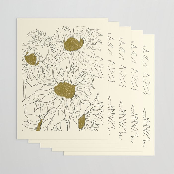 Minimalist Sunflowers 2 Wrapping Paper Gallery Image 3