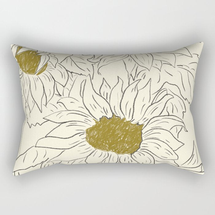Minimalist Sunflowers 2 Rectangular Pillow Gallery Image 2