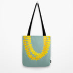 Puakenikeni lei drape on blue Tote Bag Gallery Image 2