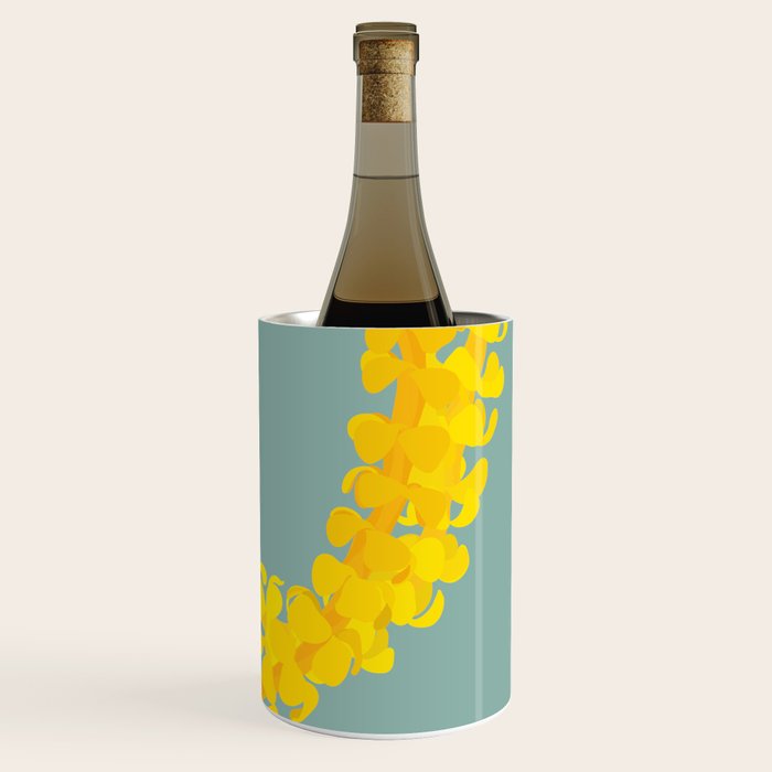 Puakenikeni lei drape on blue Wine Chiller Gallery Image 3