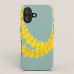 Puakenikeni lei drape on blue iPhone Case Gallery Image 1